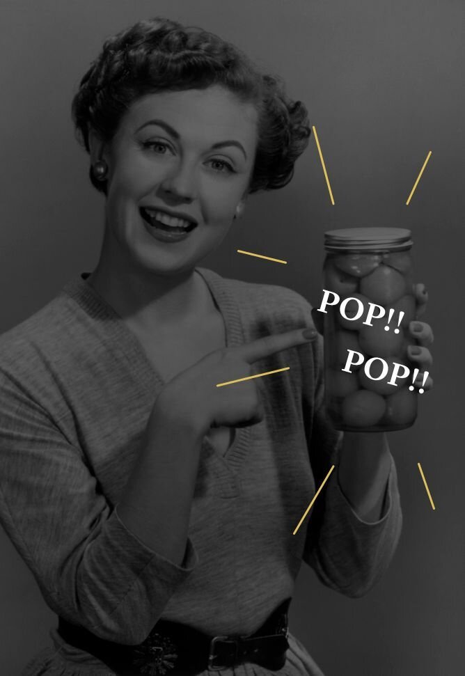 Smiling woman holding a jar, representing creative product packaging and label design that grabs attention and sells